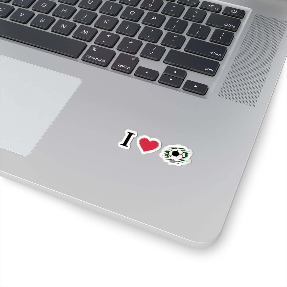 Soccer Kiss-Cut Stickers by Printify featuring football fan decals for laptops, water bottles, and gear.