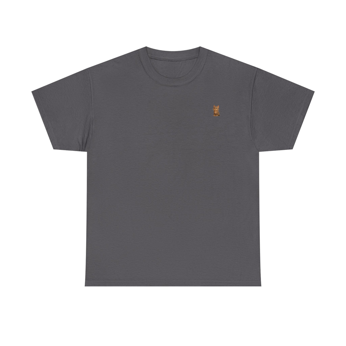 Brown kitten graphic T-shirt for cat lovers, featuring a cute cat print on a comfortable Printify T-shirt.