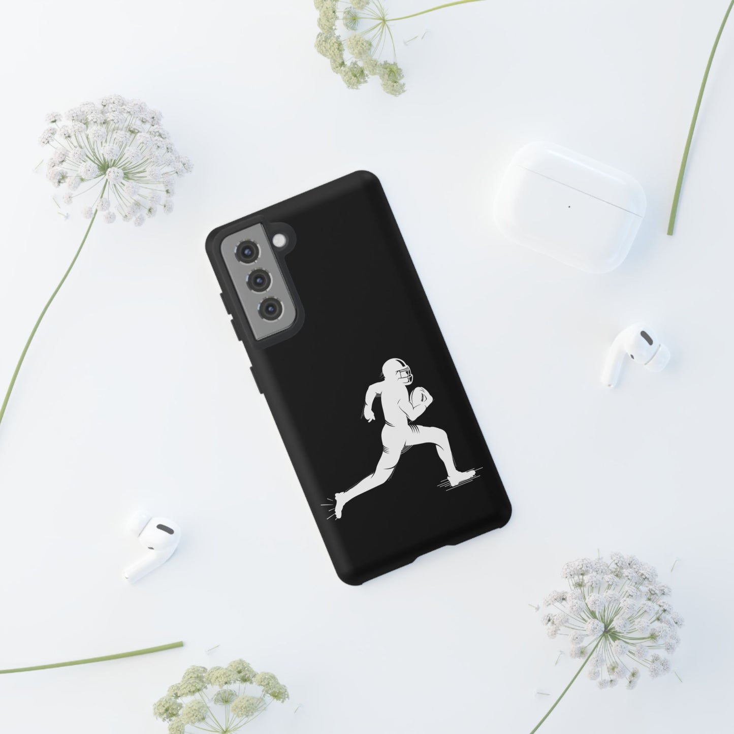 Football Player Phone Case, Tough Cases, Sports Phone Cover, Gift for Athletes, iPhone & Samsung Accessories, Running Player Design - TRV
