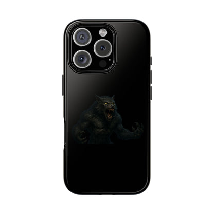 Werewolf Phone Case, Tough Cases, Black Panther Design, Gift for Animal Lovers, Phone Accessories, Fierce Phone Protection - TRV