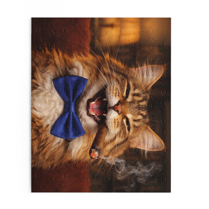 Laughing Cat with Cigar and Blue Bow Tie Puzzle