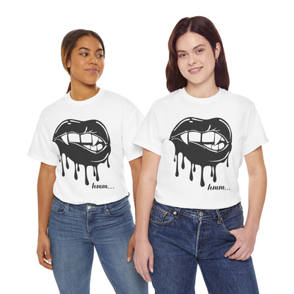 Edgy Graphic Tee - Dripping Lips Design - Unisex Heavy Cotton Tee