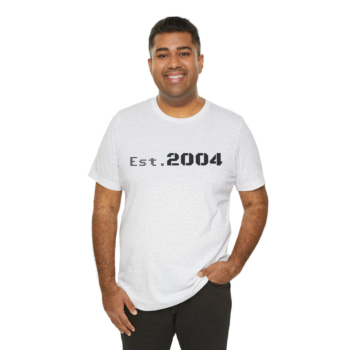 Minimal vintage Est. 2004 T-shirt by Printify featuring a simple design celebrating the birth year on a classic tee.