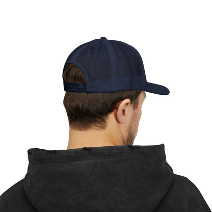 Vintage batter silhouette baseball snapback trucker cap by Printify, featuring classic design and adjustable snapback closure.