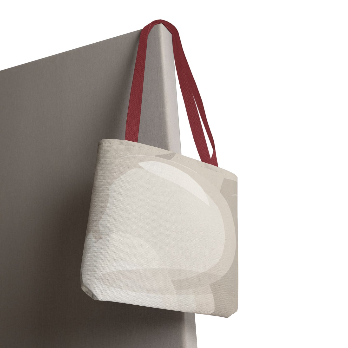 Neutral Abstract Circle Pattern Tote Bag | Minimal Beige AOP Canvas