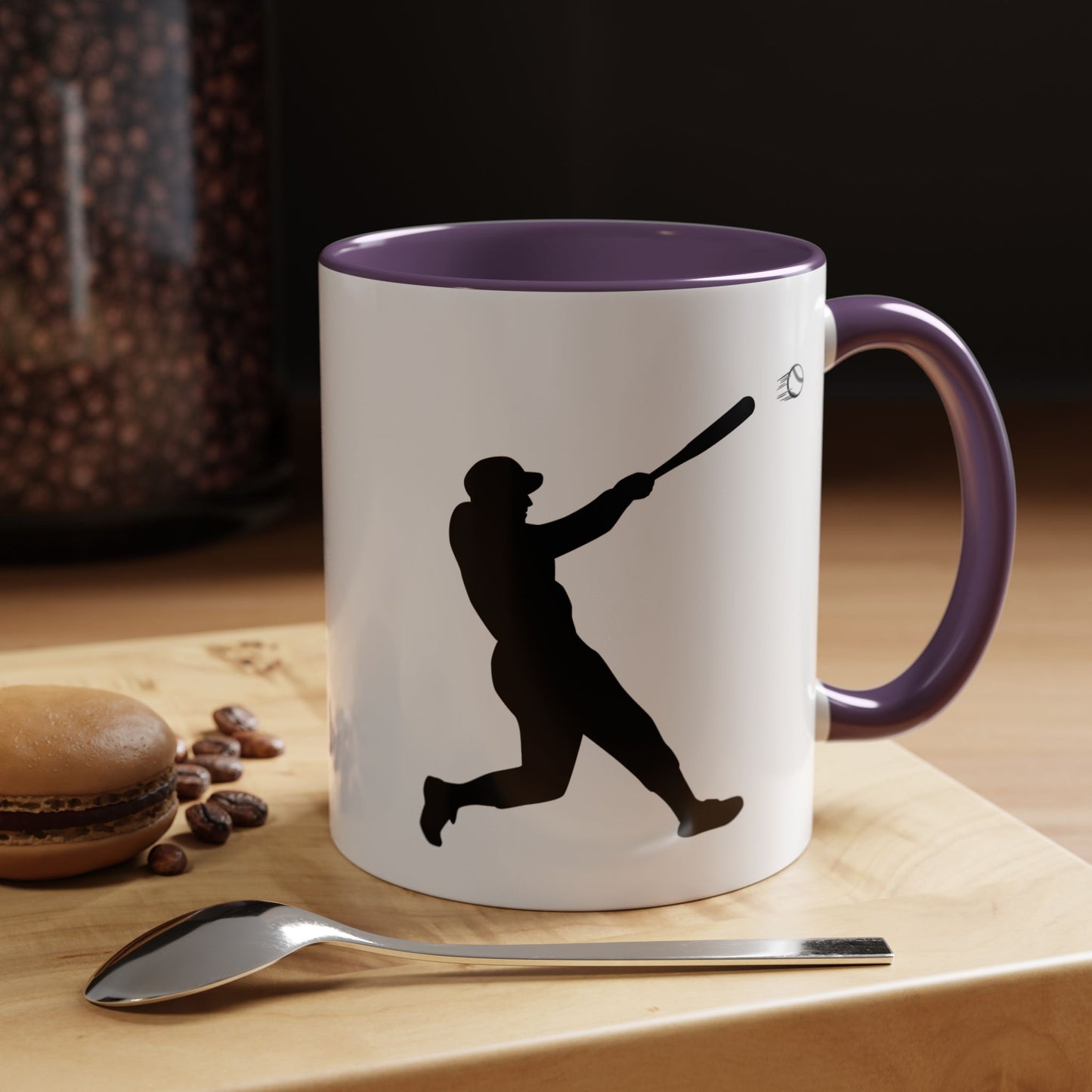 Baseball Player Accent Coffee Mug, Sports Gift, Baseball Lover Mug, Unique Coffee Cup, Personalized Sports Mug - TRV