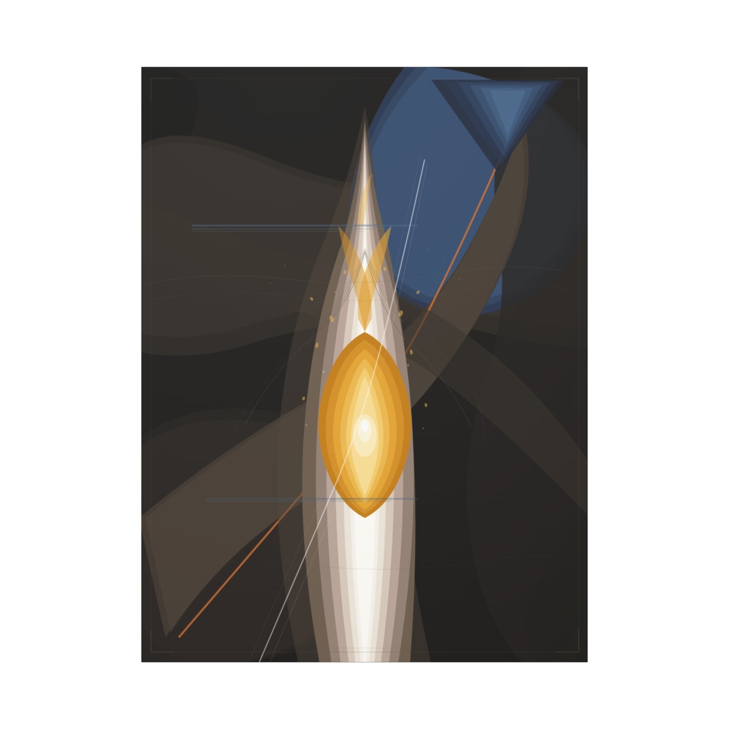 Abstract Geometric Flame Canvas | Matte Stretched Canvas 1.25"