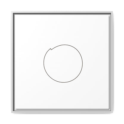 Framed matte canvas wall art featuring a minimal circular line design on a neutral background, by Printify.