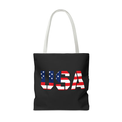 Patriotic USA Print Tote Bag, Reusable Shopping Bag, 4th of July Gift, Summer Carryall, American Flag Style - TRV