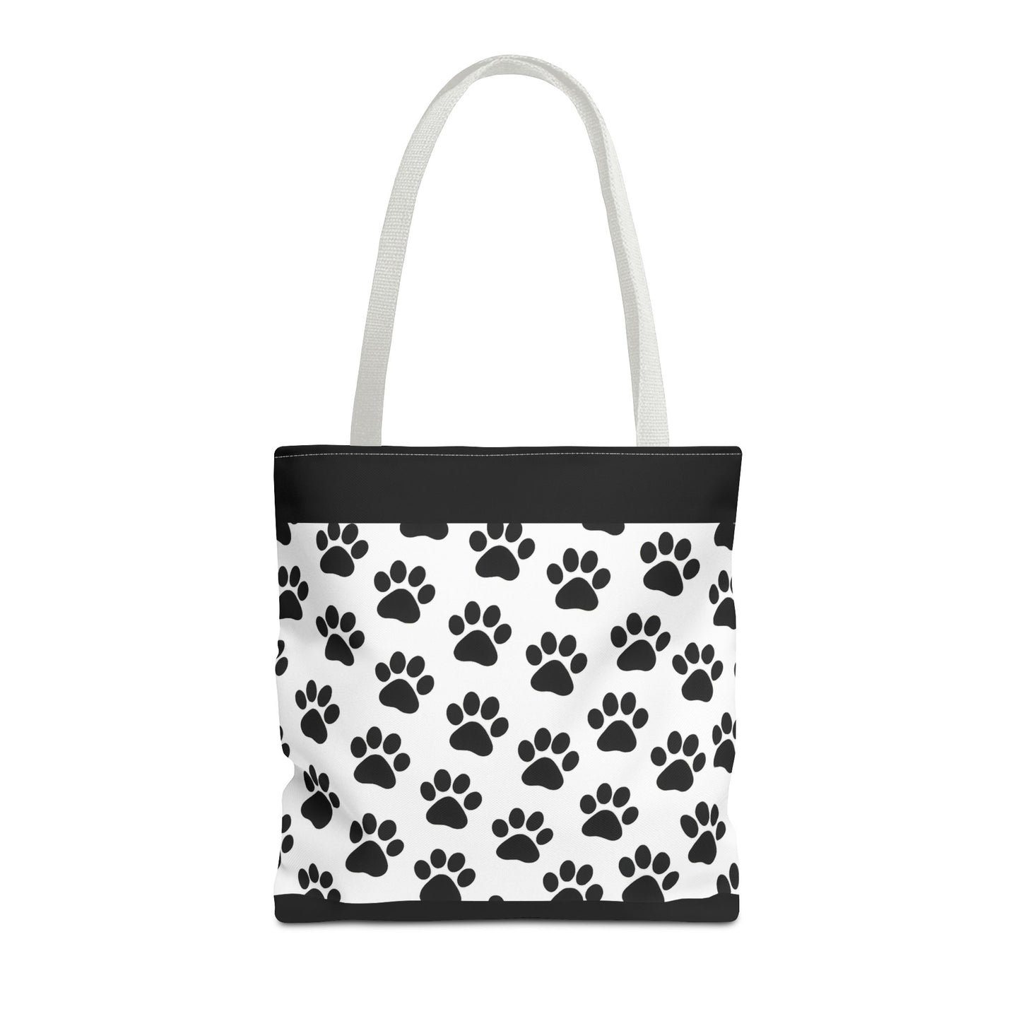 Eco-friendly tote bag with paw print design from Printify, perfect for dog and cat lovers, made for carrying essentials.