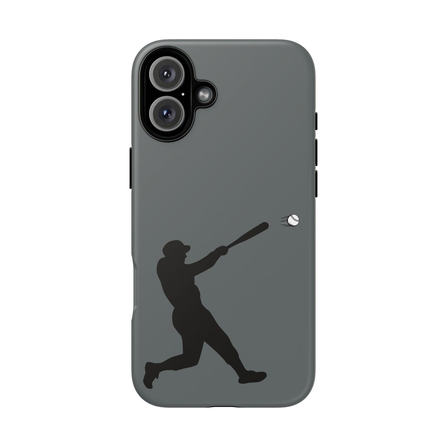 Printify baseball batter phone case showing a durable protective smartphone cover with a baseball-themed design.