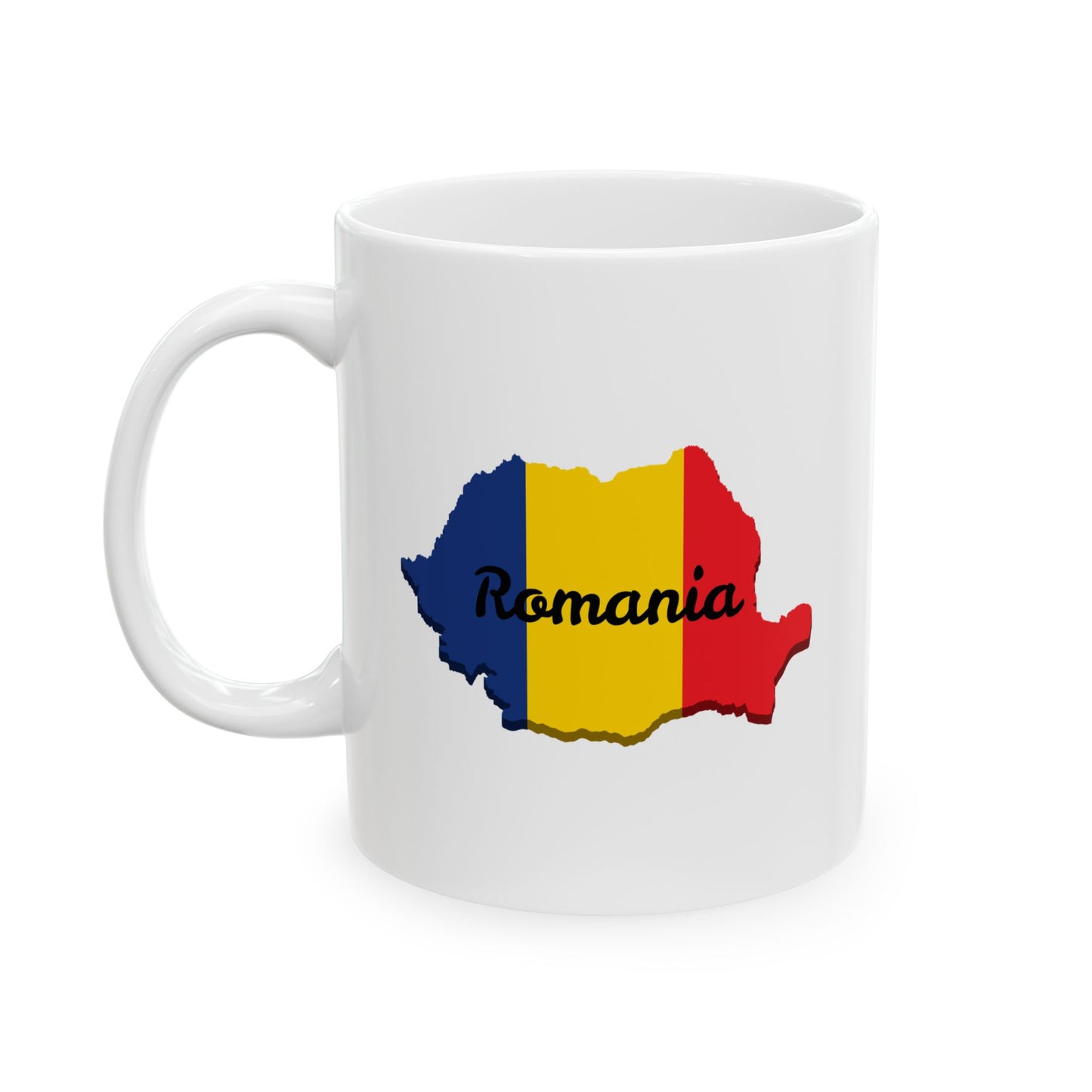 Romania Flag Ceramic Mug, Unique Coffee Cup, Travel Souvenir, Gift for Romanians