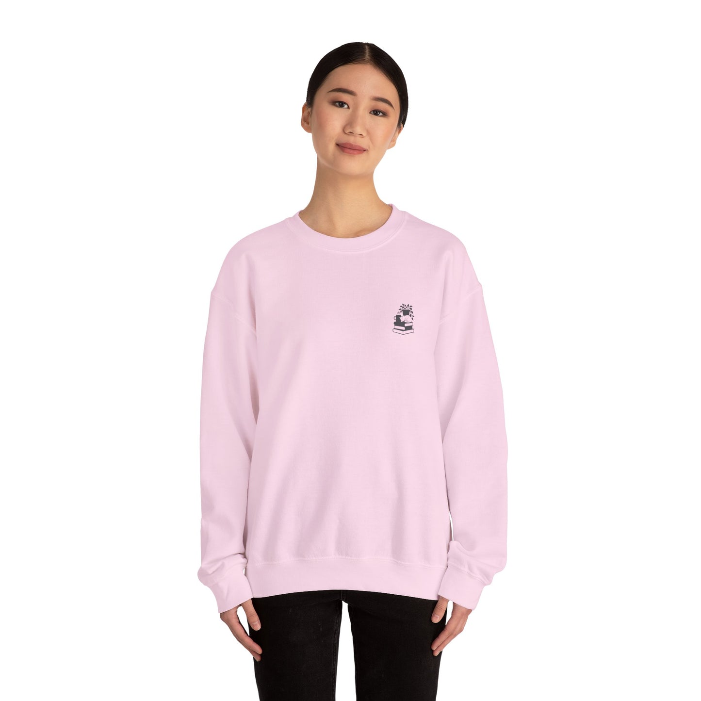 Stack of Books with Mug and Plant Sweatshirt | Cozy Reading Crewneck