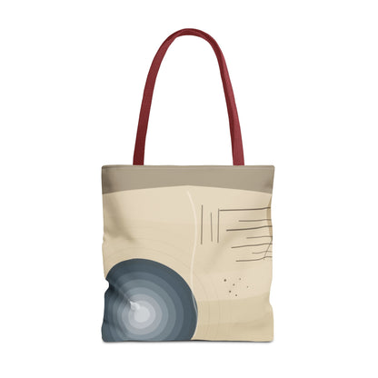 Abstract Neutral Waves Tote Bag | Geometric Circle Pattern