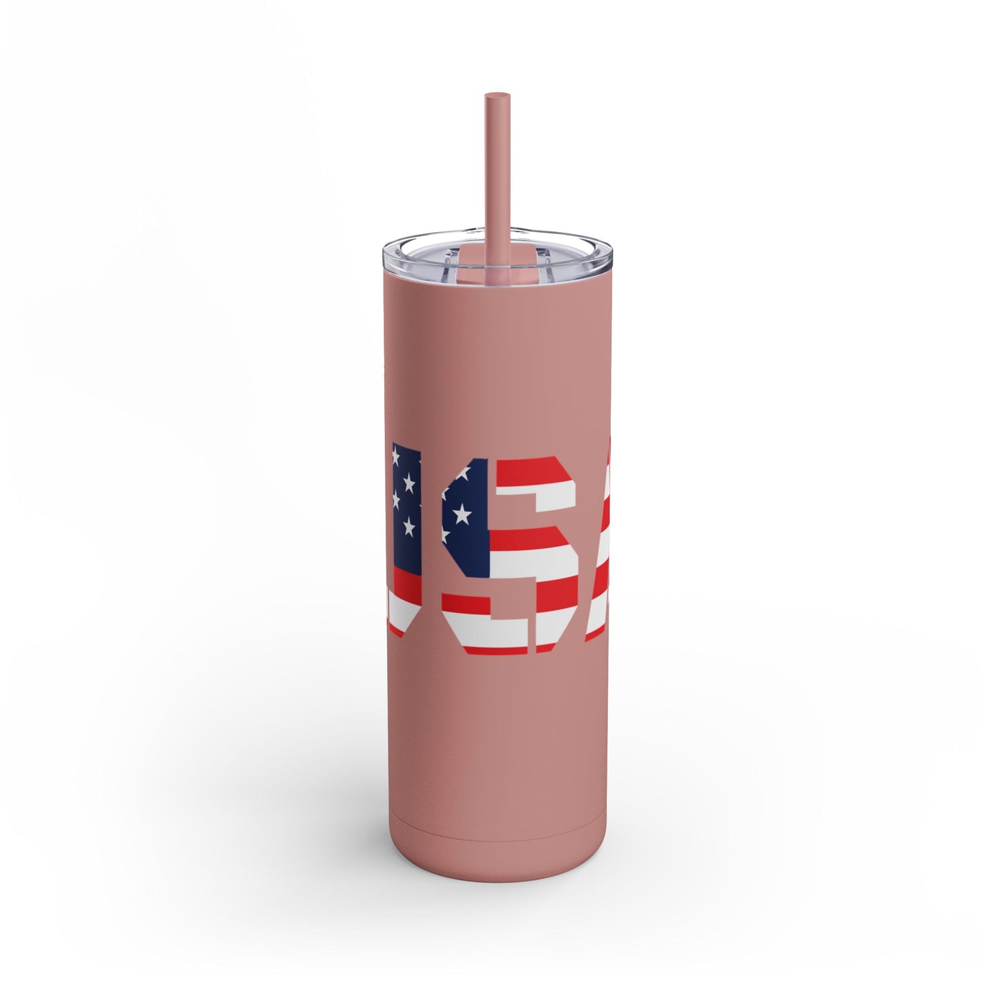 USA Flag Tumbler - 20oz Skinny Matte Drinkware, Travel Mug, Patriotic Gift, Fourth of July, Summer BBQ, Camping, Outdoor - TRV