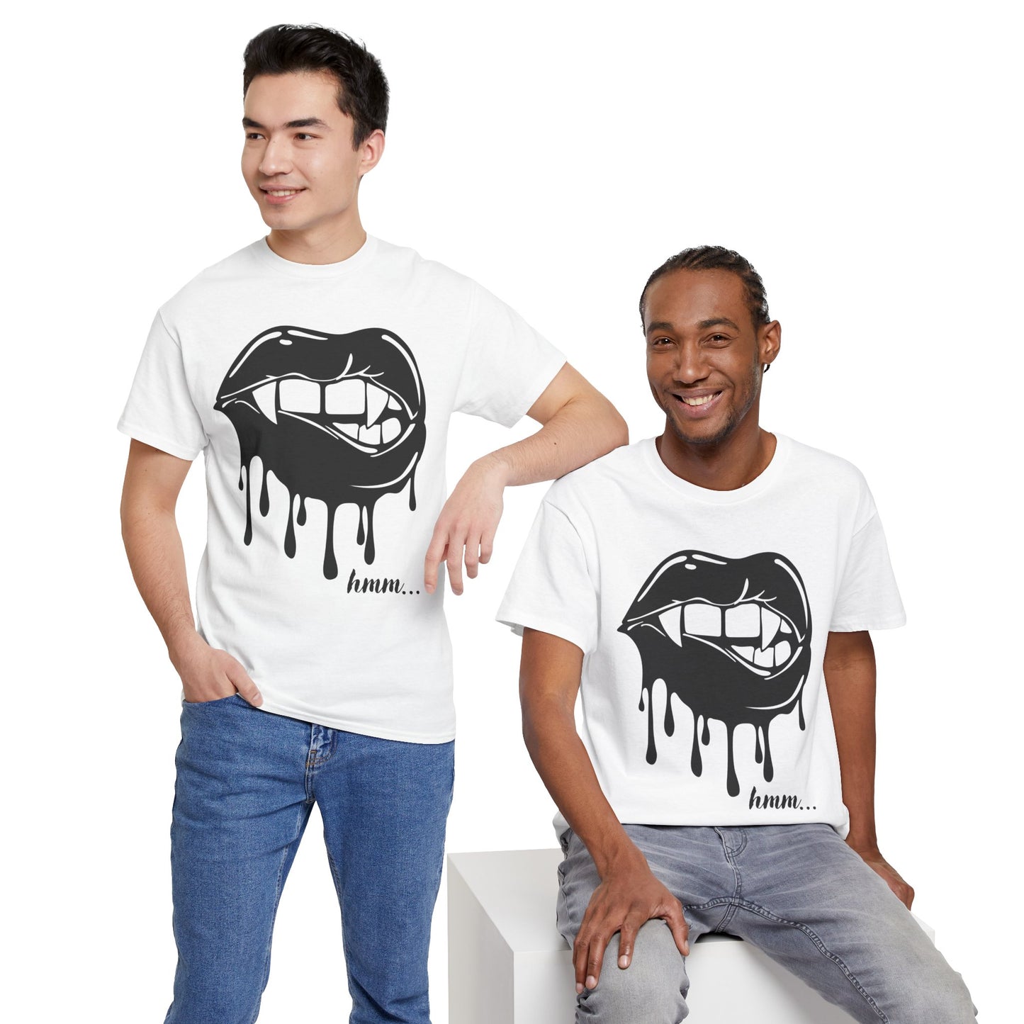 Edgy Graphic Tee - Dripping Lips Design - Unisex Heavy Cotton Tee