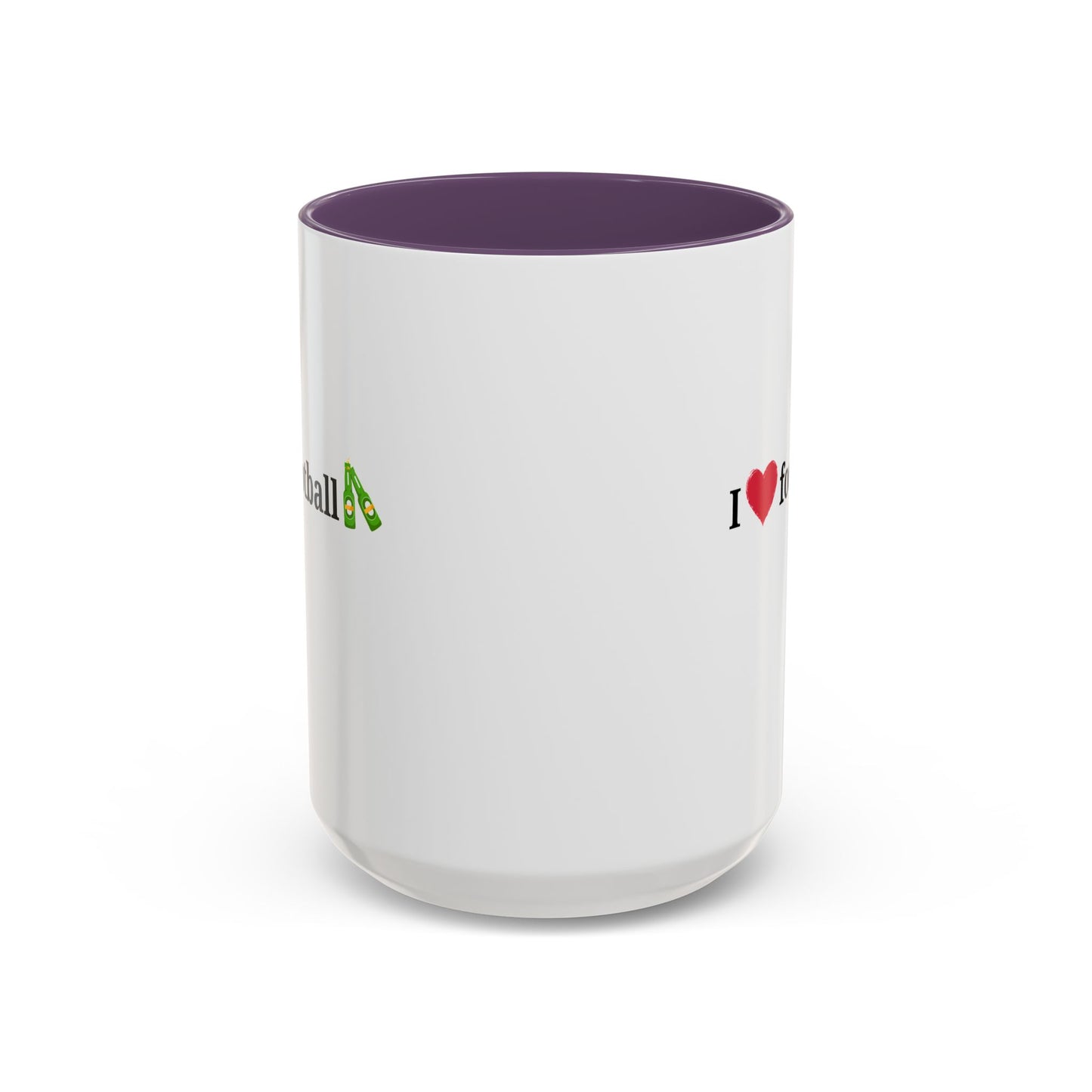I Love Football Accent Coffee Mug, Perfect Gift for Sports Lovers, Football Enthusiasts, Unique Mug for Game Days, Home or Office Decor - TRV