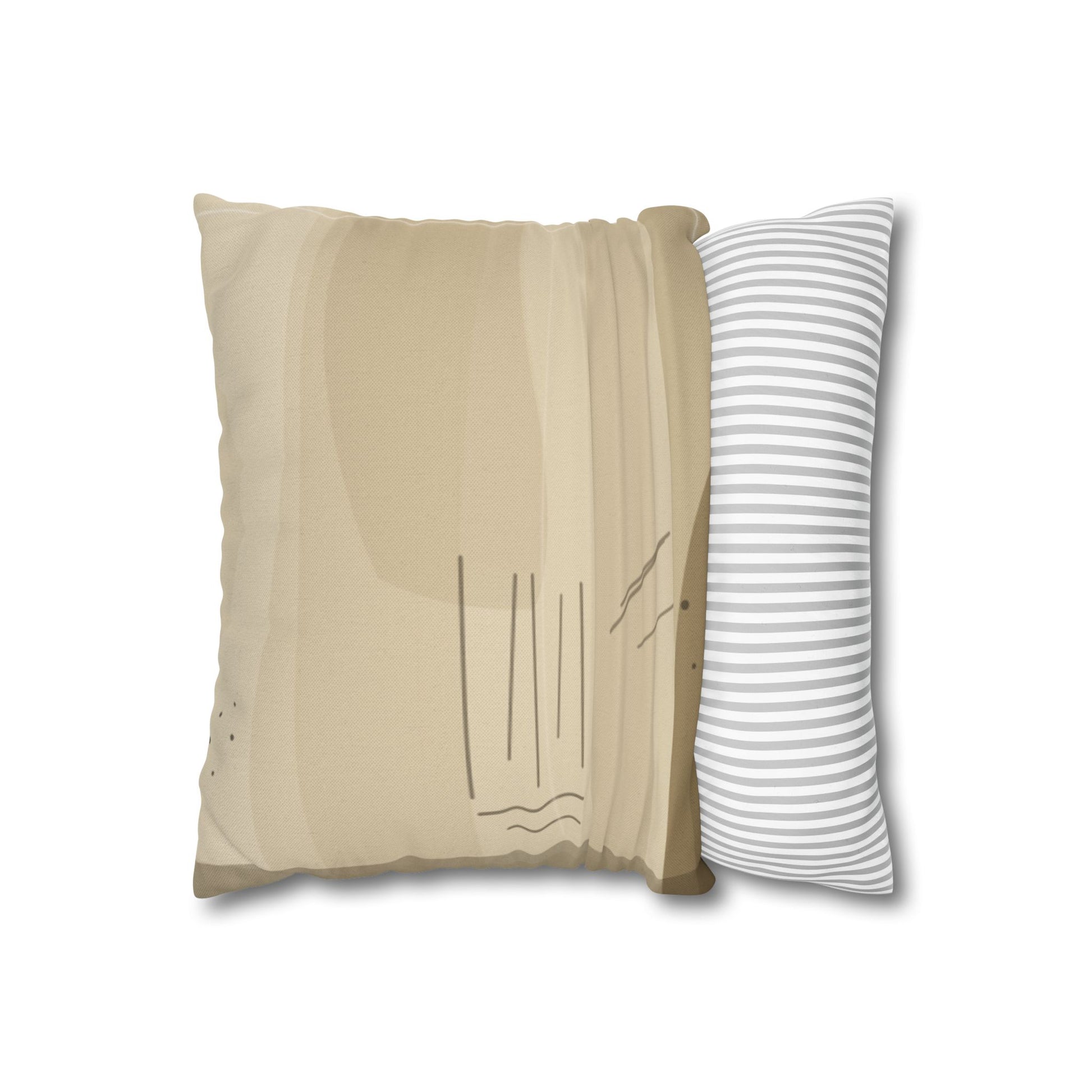 Neutral Abstract Brushstroke Pillowcase | Square Decorative Pillowcase - TRV