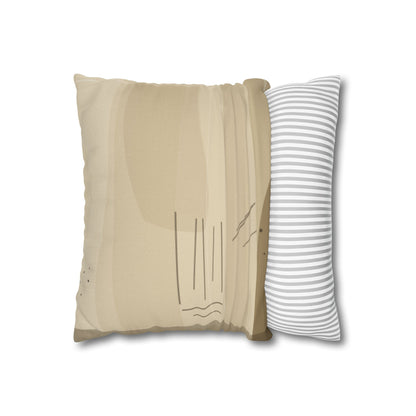 Neutral Abstract Brushstroke Pillowcase | Square Decorative Pillowcase - TRV