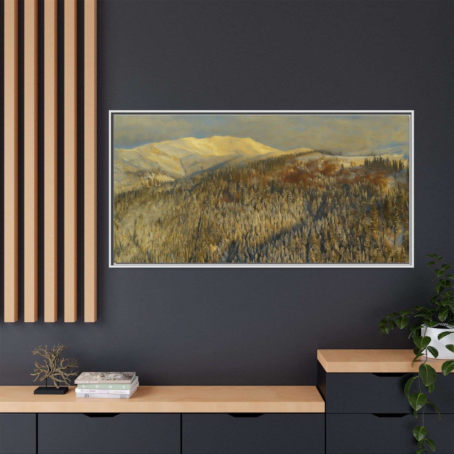 Framed Mountain Canvas Art, Perfect for Home Decor, Nature Wall Art, Gift for Nature Lovers, Cozy Atmosphere - TRV