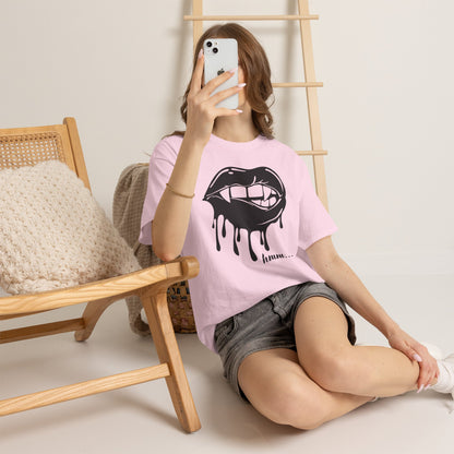 Edgy Graphic Tee - Dripping Lips Design - Unisex Heavy Cotton Tee