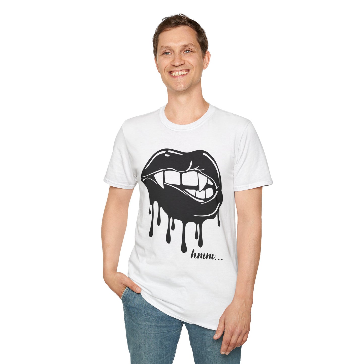 Edgy Graphic Unisex T-Shirt - Dripping Mouth Design, Cool Tee, Trendy Shirt, Hipster Top, Streetwear, Alternative Fashion, Holiday Gift