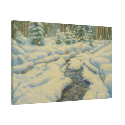 Winter Landscape Canvas Art, Nature Decor, Gallery Wall Art, Cozy Home Accent, Winter Wonderland Painting - TRV