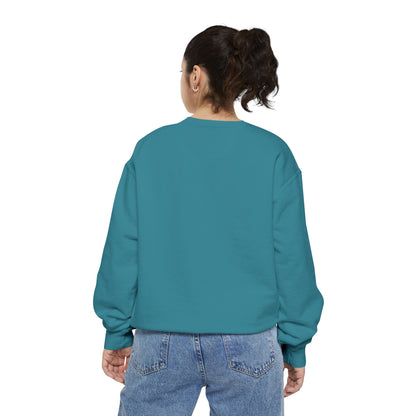 Patriotic Unisex Garment-Dyed Sweatshirt with Vintage American Flag, Cozy Fall Outfit, Statement Sweater, Gift for Veterans, Casual Fashion - TRV