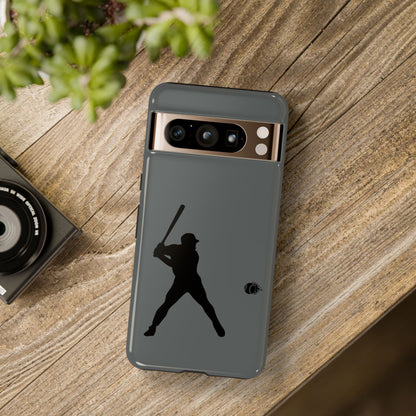 Printify baseball silhouette tough phone case on an iPhone, featuring sporty protective design and durable material.