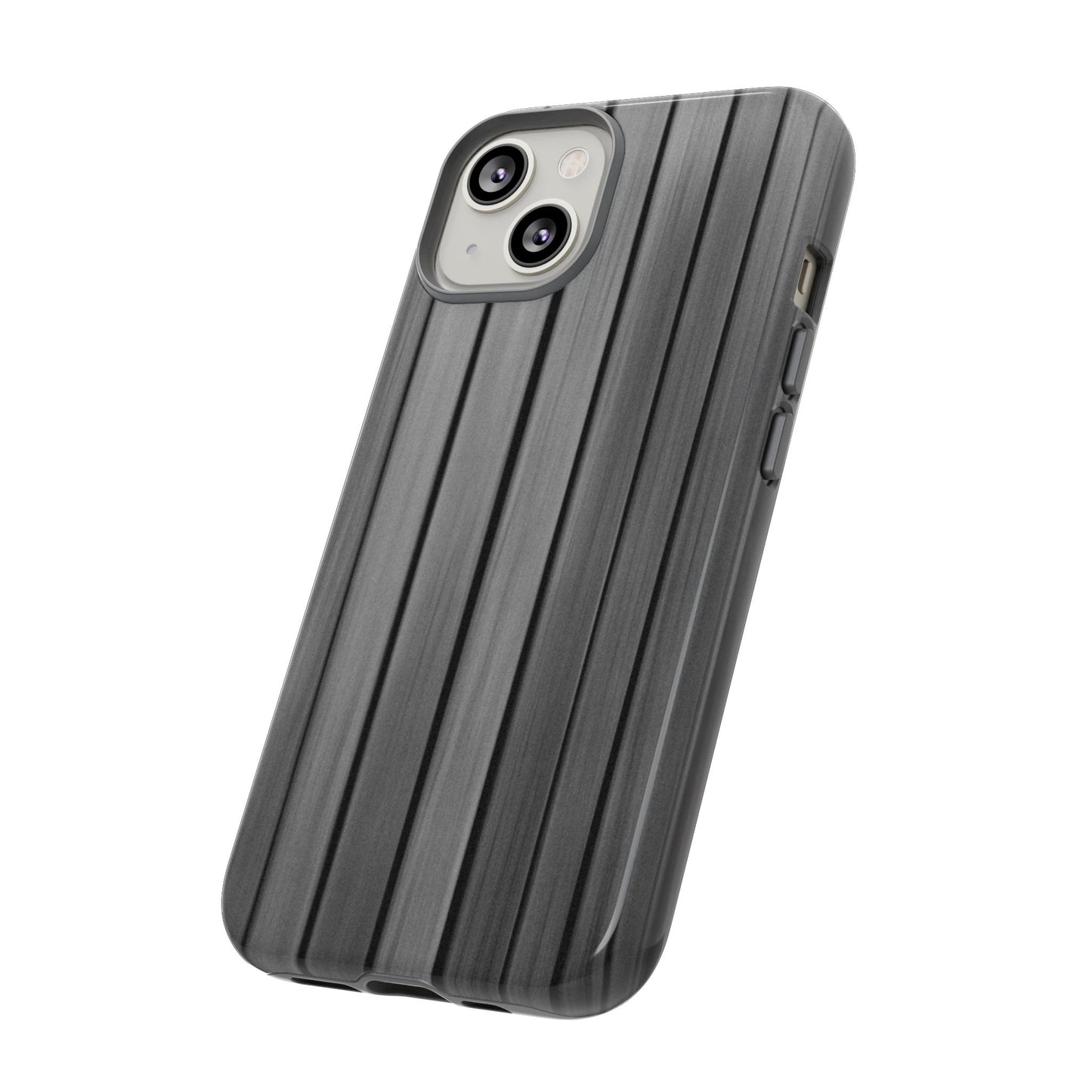 Ribbed metal texture phone case for iPhone, tough protective cover with durable design by Printify