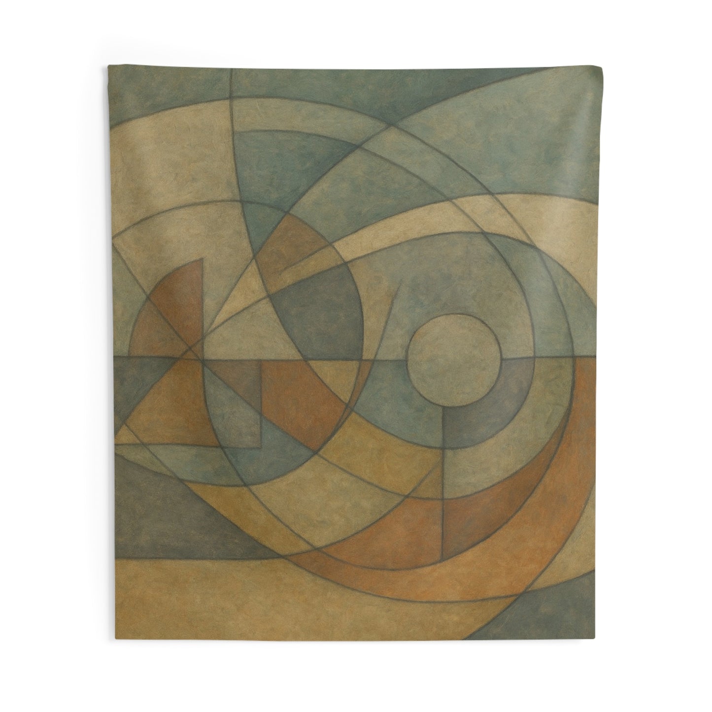 Abstract Geometric Tapestry — Earth Tone Modern Wall Art