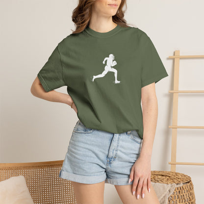 Sporty Unisex Garment-Dyed T-Shirt with Football Player Graphic, Activewear, Casual Wear, Gift for Runners, Fitness Apparel, Everyday Style