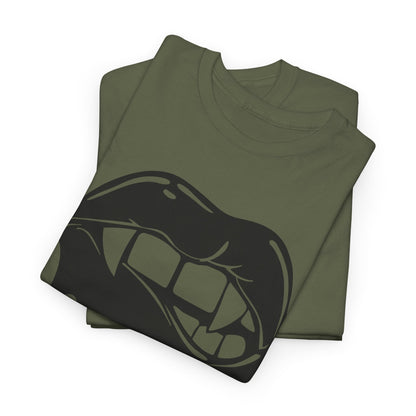 Edgy Graphic Tee - Dripping Lips Design - Unisex Heavy Cotton Tee
