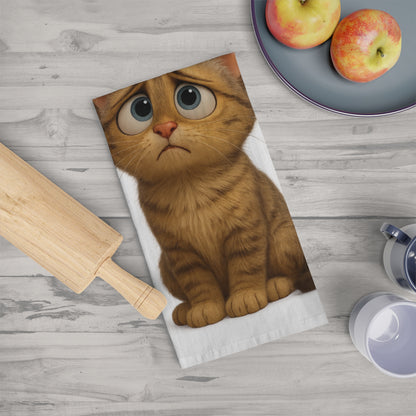 Adorable Cat Tea Towel, Cute Kitchen Decor, Cat Lover Gift, Animal Themed Towel, Fun Home Accessory