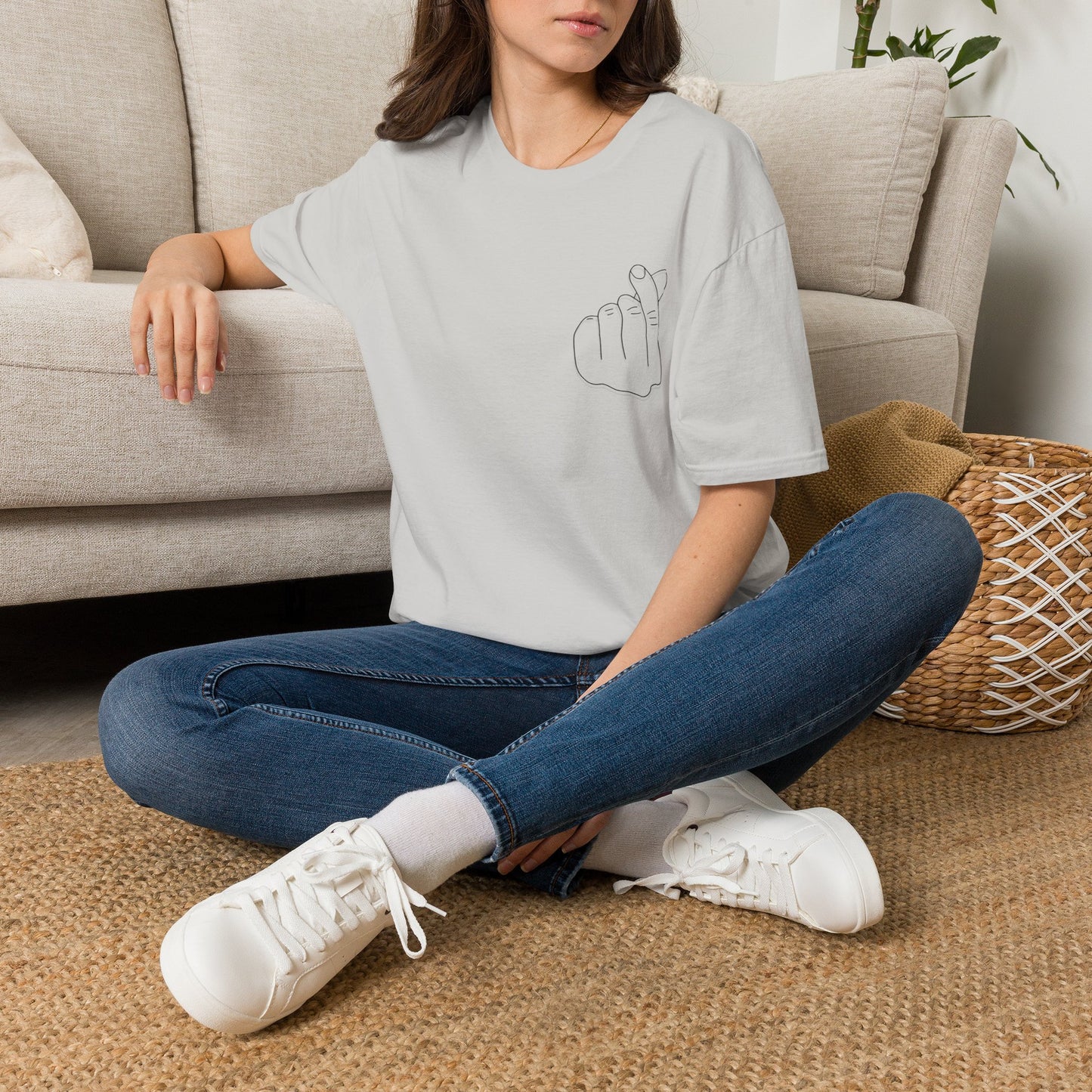 Trendy Unisex Softstyle T-Shirt with Love Hand Gesture Design