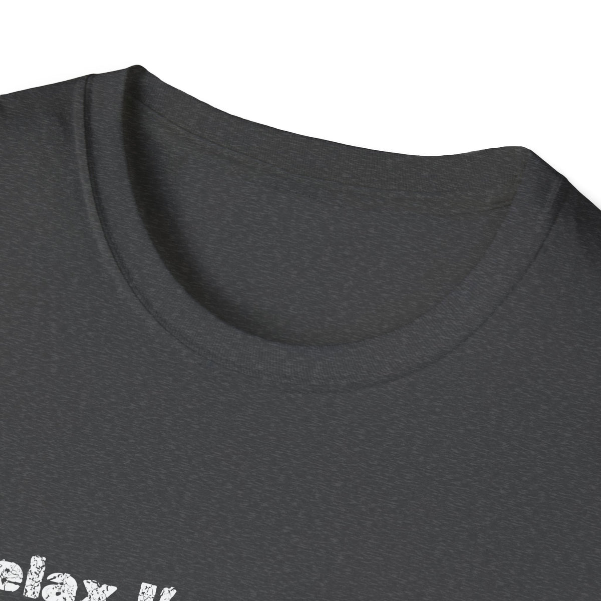 Pink heart graphic on a Relax, I'm a Truck Driver T-Shirt with humorous trucker slogan, made by Printify.