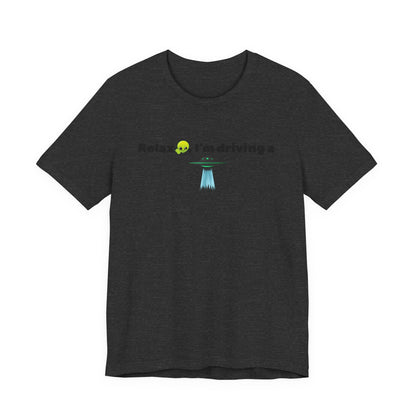 Alien Driving Unisex Tee - Fun Casual Shirt, Gifts for UFO Lovers, Quirky Humor T-Shirt, Perfect for Road Trips, Unique Birthday Present