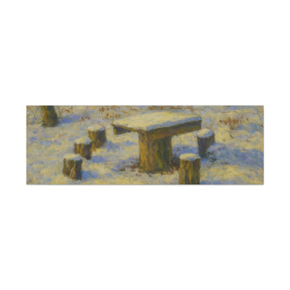 Snowy forest winter landscape canvas wall art by Printify featuring a matte stretched print of a snowy forest scene.