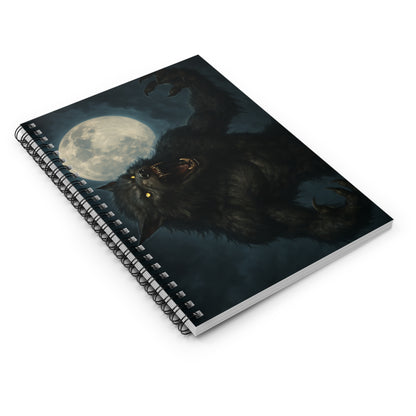 Nightmare Moon Werewolf Spiral Notebook - Perfect for Horror Lovers, Journaling, Gift for Halloween, Writing, School Supplies - TRV