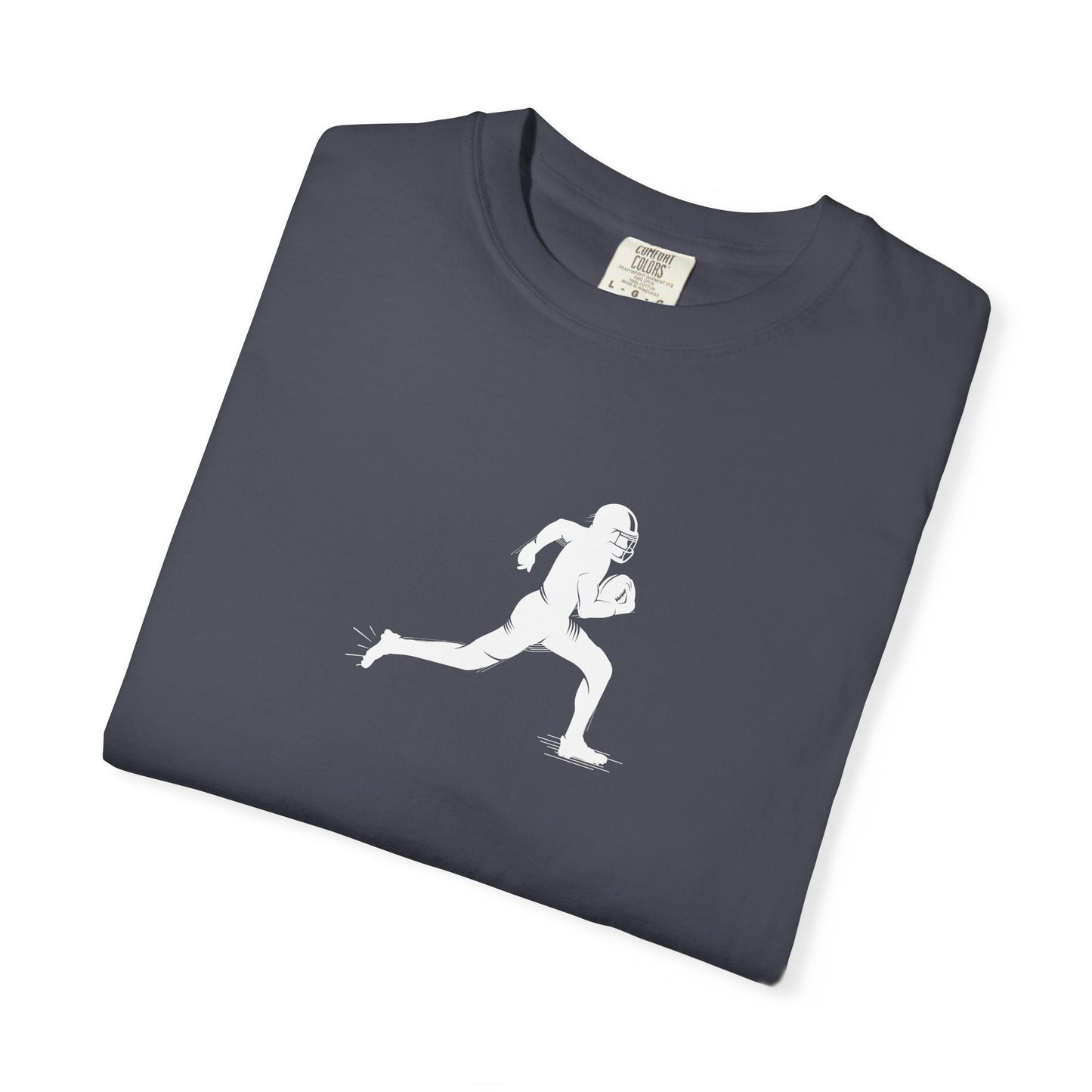 Sporty Unisex Garment-Dyed T-Shirt with Football Player Graphic, Activewear, Casual Wear, Gift for Runners, Fitness Apparel, Everyday Style