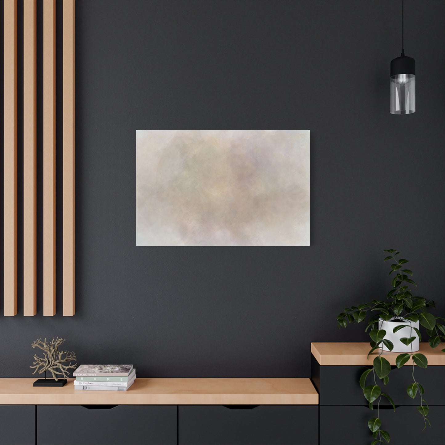 Soft Neutral Abstract Fog Canvas