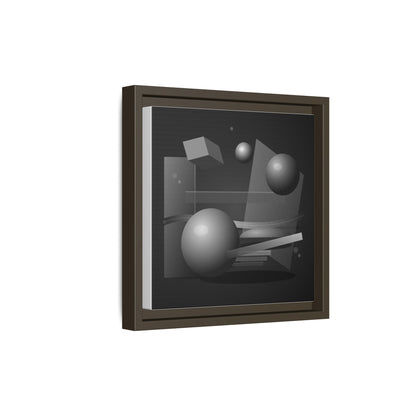 Monochrome Geometric Spheres Canvas Framed Wall Art | Matte Print