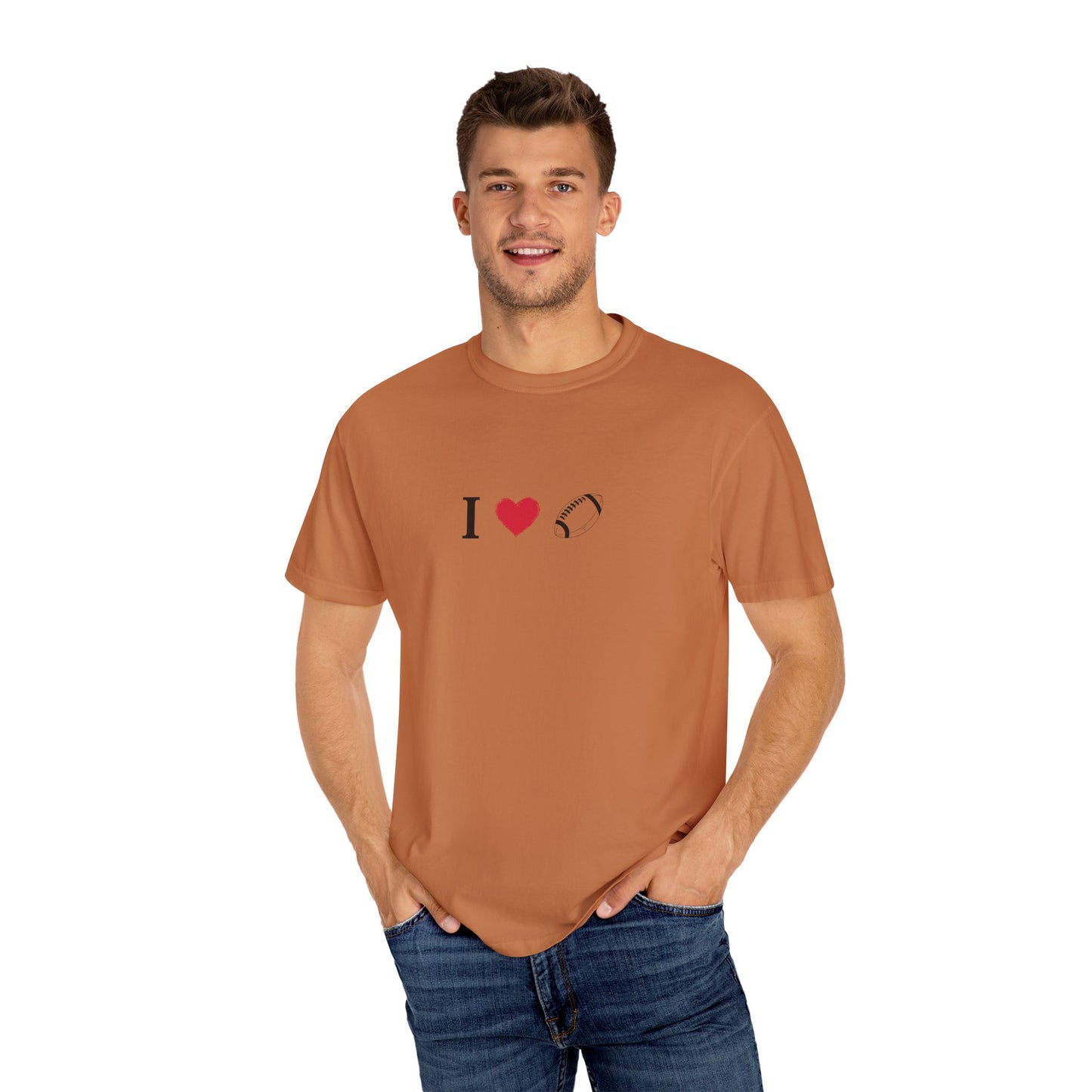 I Love Football T-Shirt - Unisex Cotton Tee, Fun Gift for Friends, Casual Style, Birthday Present, Summer Apparel - TRV