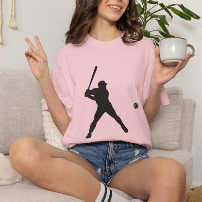 Unisex Baseball Silhouette Tee, Casual Wear, Sports Fan Apparel, Gift for Athletes, Summer Outing Outfit, Soft Cotton Shirt