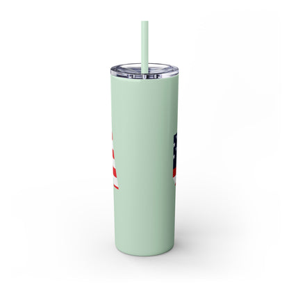 Skinny Tumbler — USA Flag 20oz Straw Tumbler (Patriotic Travel Cup)