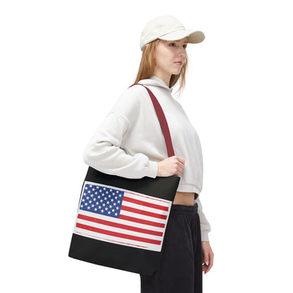 Patriotic Tote Bag, American Flag Carryall, Beach Bag, Reusable Shopping Tote, Independence Day Gift - TRV