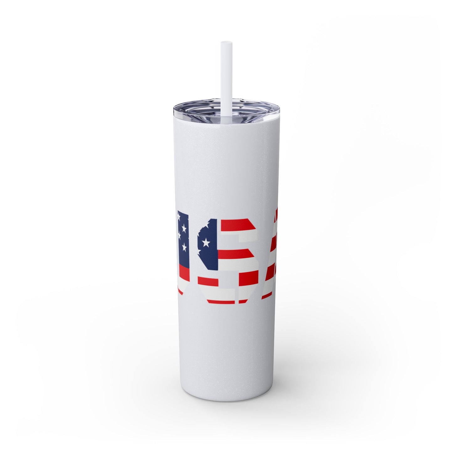 Skinny Tumbler — USA Flag 20oz Straw Tumbler (Patriotic Travel Cup)