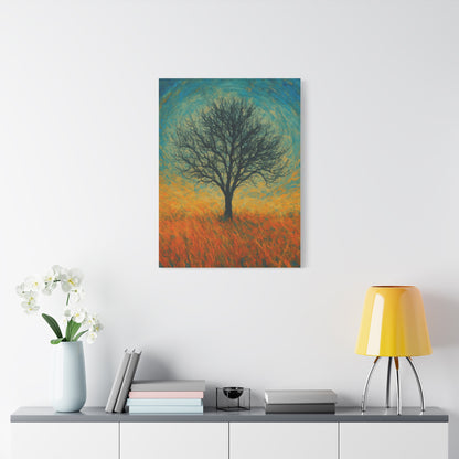 Artistic Tree Canvas Wall Art, Matte Stretched Canvas, Natural Decor for Home, Office, Gift for Nature Lovers, Bohemian Wall Decor