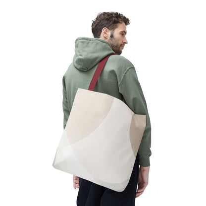 Neutral Abstract Geometric Tote Bag | Minimal Beige Shapes