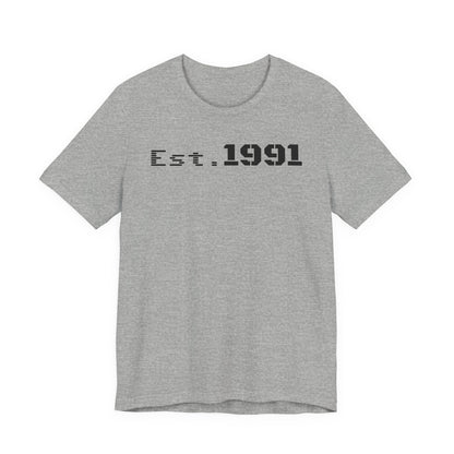 Established 1991 Unisex Jersey Tee | Vintage Anniversary Gift | Casual Wear, Birthday Shirt, Retro Style, Statement Tee, Gift for Him/Her - TRV